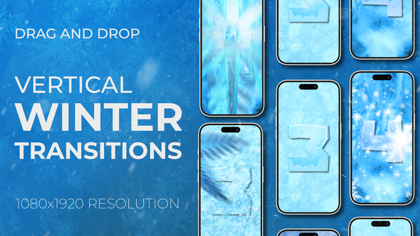Winter Frost Snow Christmas Vertical Transitions Elements template preview