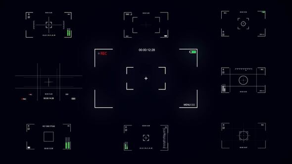 Video Camera Viewfinder Recording Frame Elements template preview