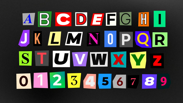 Cut Out Letters Collage Elements template preview