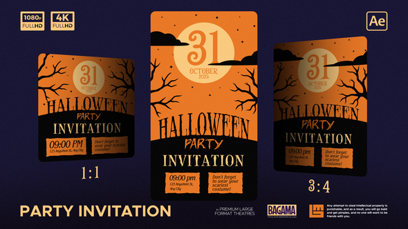 Halloween Invitation Openers template preview