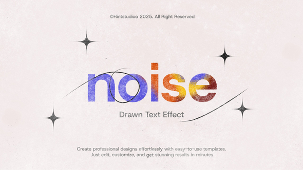 Noise Drawn Text Effect Titles template preview