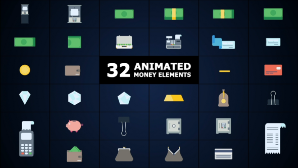 Animated Money Elements for After Effects Elements template preview