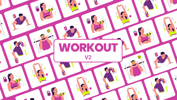 WorkOut Icon Animation Elements template preview