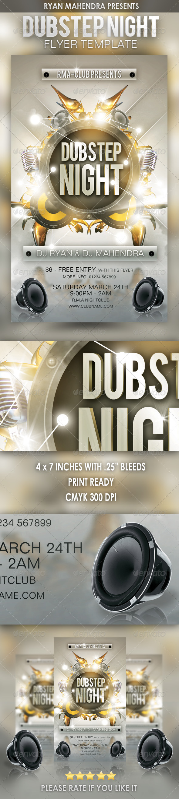 Dubstep Night Flyer Template - Clubs & Parties Events
