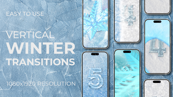 Winter Snowflakes Christmas Vertical Transitions Elements template preview