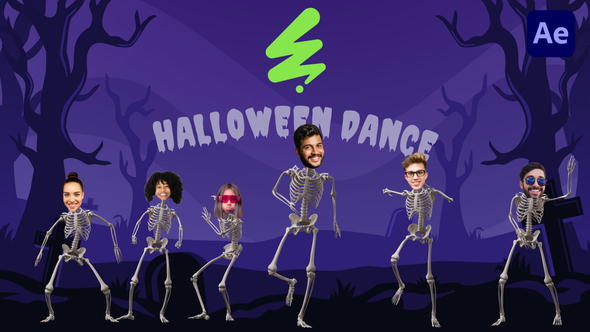 Dancing Halloween Skeletons – After Effects Template Elements template preview