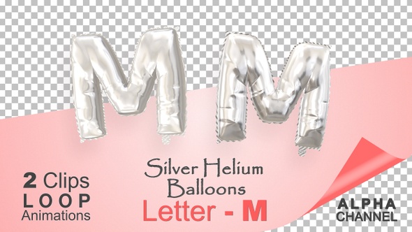 Silver Helium Balloons With Letter – M