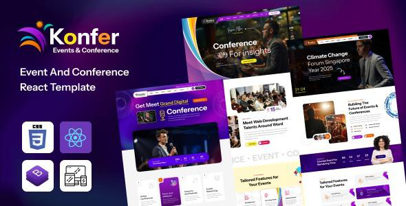 Konfer – React Event Conference & Meetup Template