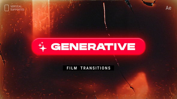 Generative Film Transitions | Vertical |  After Effects Elements template preview