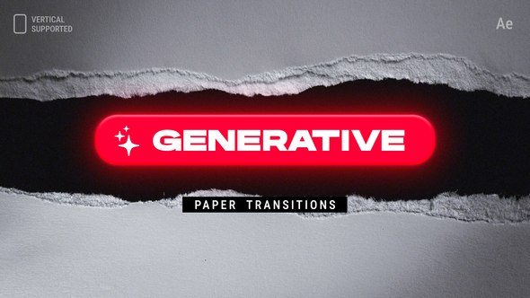 Generative Paper Transitions | Vertical | After Effects Elements template preview