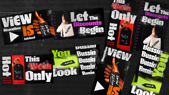 Grunge Slides Video Displays template preview