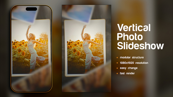 Vertical Photo Slideshow Video Displays template preview