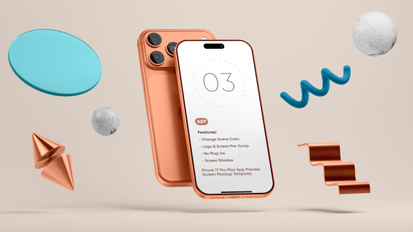 Floating Phone 17 App Preview Screen Template Product Promo template preview