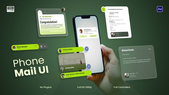 Phone Mail UI Elements template preview