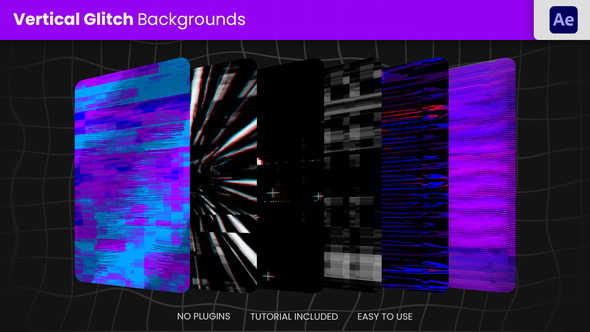 Vertical Glitch Backgrounds Elements template preview