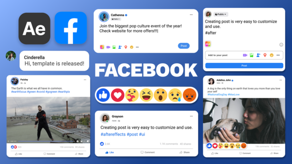 Facebook Posts Elements template preview