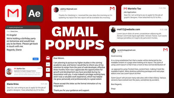 Mail UI Pack Elements template preview
