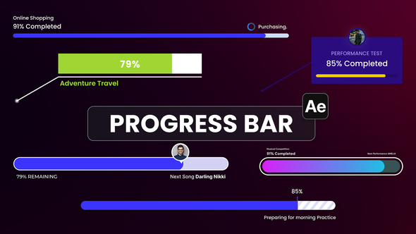 Progress Bars and Loaders Elements template preview