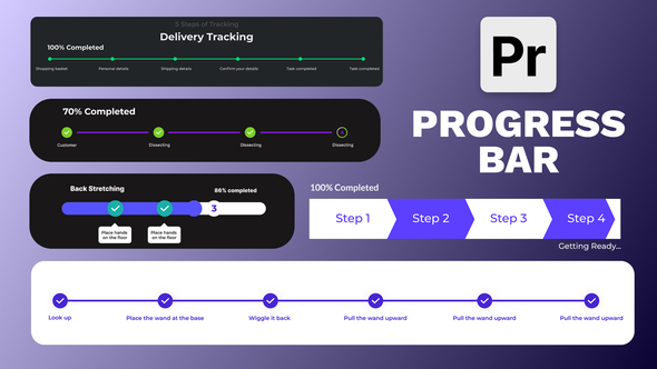 Multi Step Progress Bars Premiere Pro Template