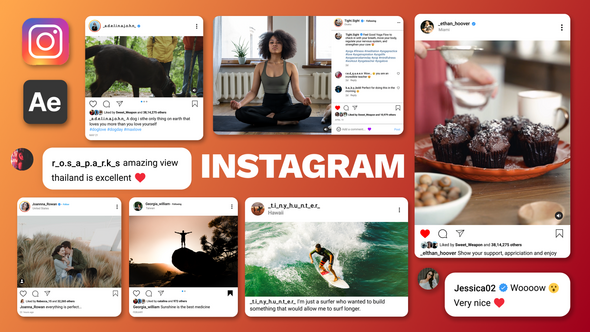 Instagram Post UI Pack Elements template preview