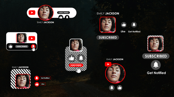 YouTube Subscribe Button Pack - Like & Notification Animation Elements template preview