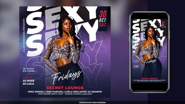 Night Club Flyer v25 Openers template preview