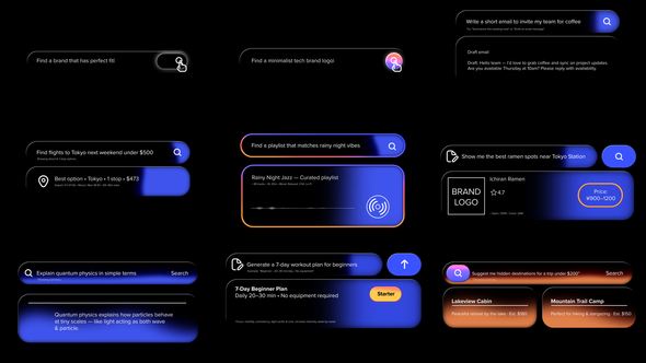 Glass Search Bar Elements template preview