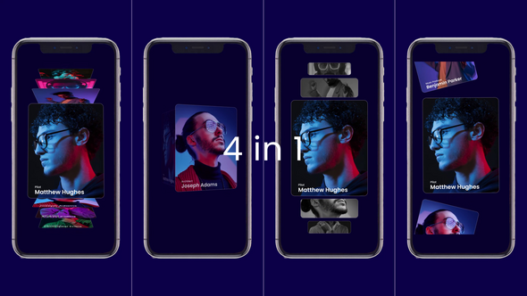 Vertical Carousel Slides Animation Pack Video Displays template preview