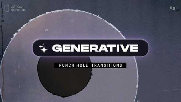 Generative Punch Hole Transitions  | Vertical | After Effects Elements template preview