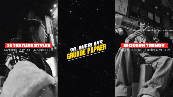 20 Vertical Grunge Paper Grain Noise Overlays Pack Elements template preview