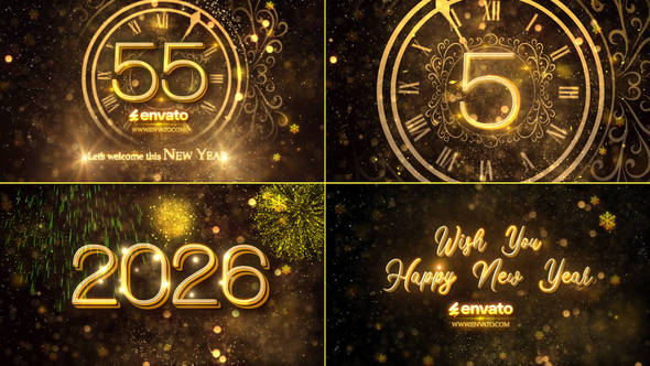 New Year Countdown 2026 Video Displays template preview