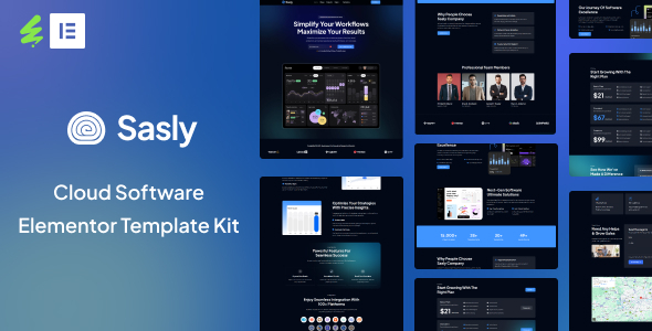 Sasly - Cloud Software Agency Elementor Template Kit