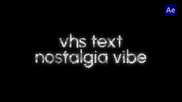 VHS Text Animations Titles template preview