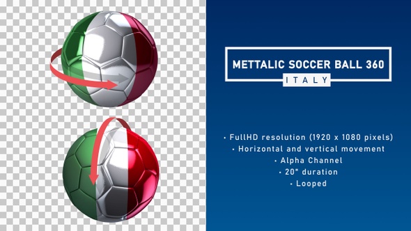 Metallic Soccer Ball 360º - Italy