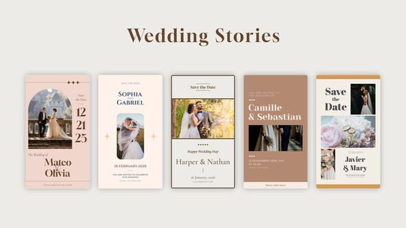 Wedding Stories Video Displays template preview