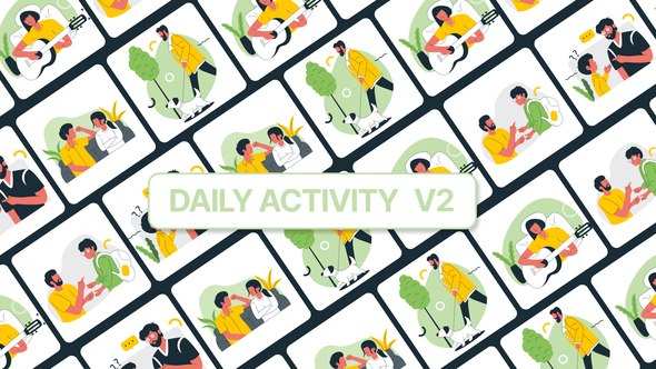Daily Activity Icon Animation Elements template preview