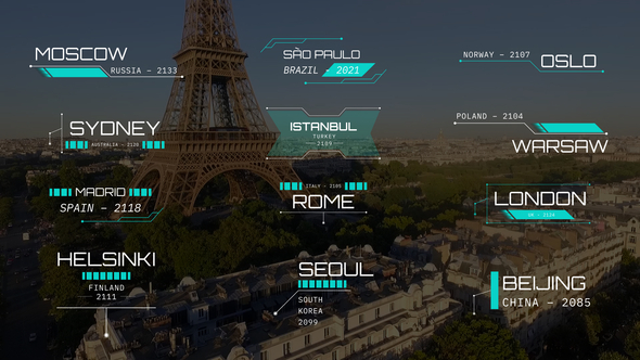 Futuristic Text Lower Thirds Titles template preview