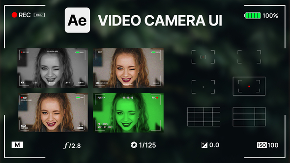 Camera Recording Screen Overlays Elements template preview