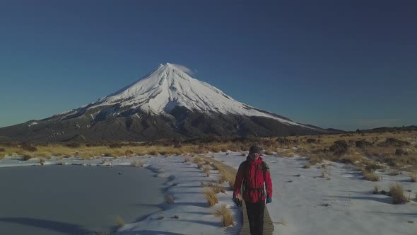 Hiking by Taranaki volcano