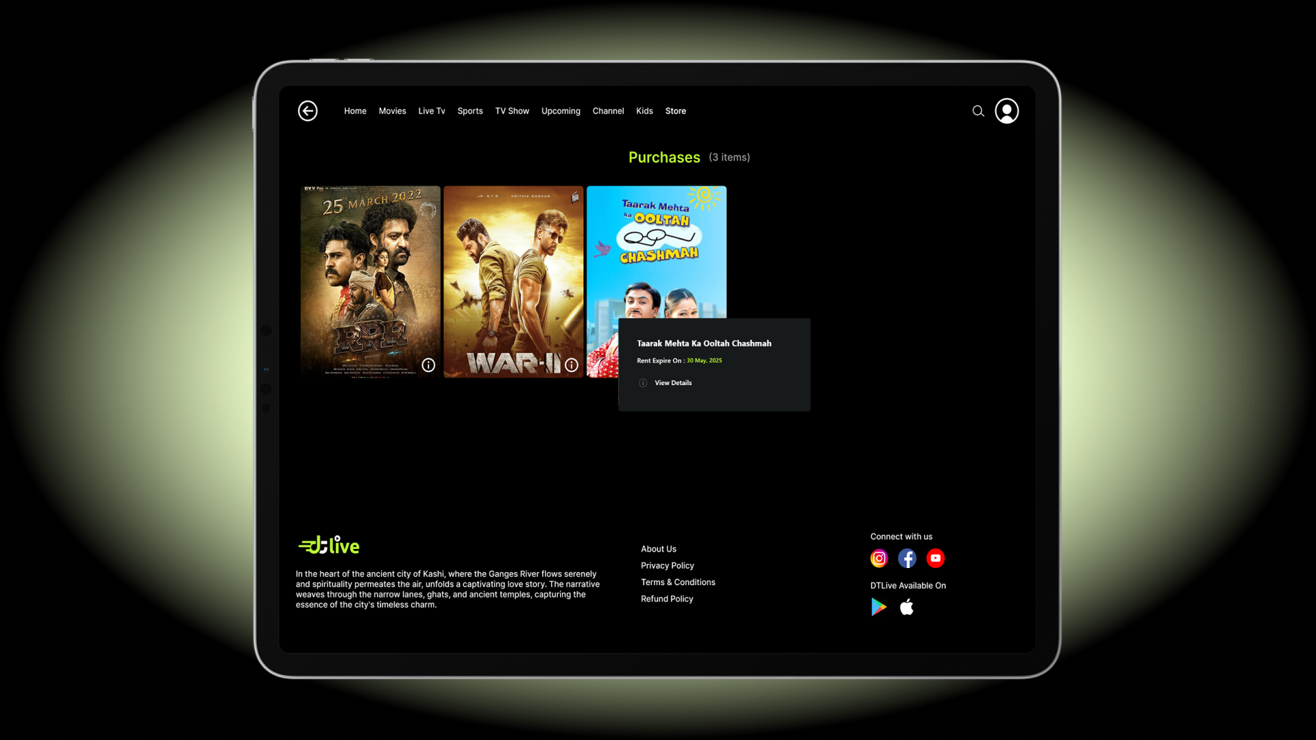 DTLive: Movie, TV Show, OTT, Live TV, Streaming Flutter App