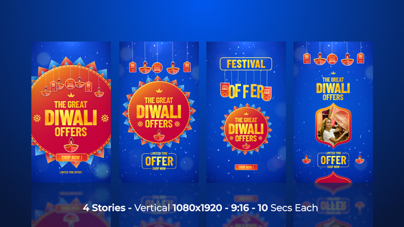 Diwali Festival Sale Stories Openers template preview