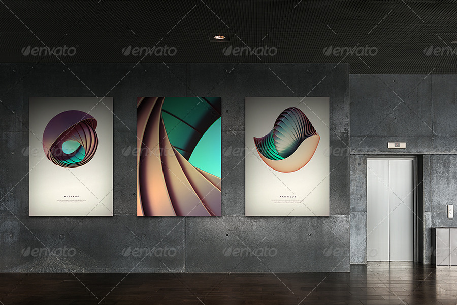 Download Photorealistic Gallery Poster Mock Up Vol 2 By Genetic96 Graphicriver PSD Mockup Templates