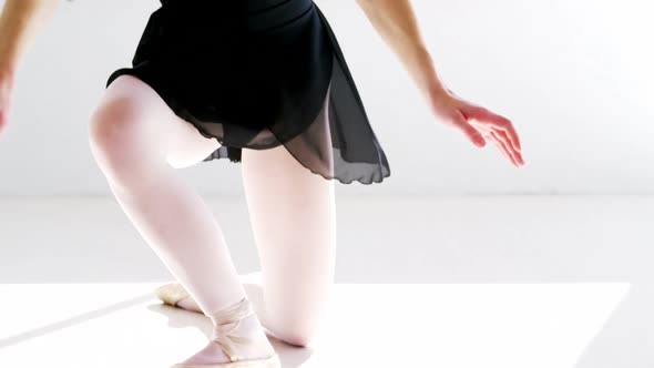 Ballerina practicing ballet dance alt