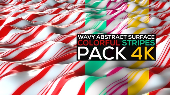 Wavy Abstract Surface With Colorful Stripes Pack