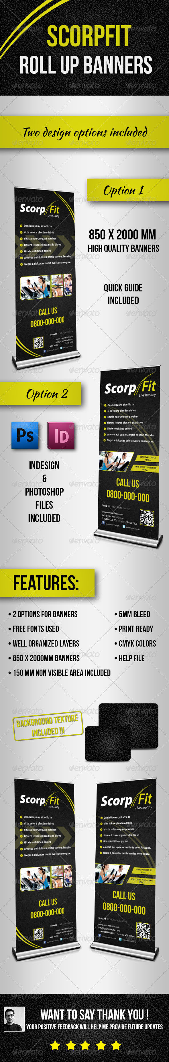 Scorpfit Rollup Banners - Signage Print Templates