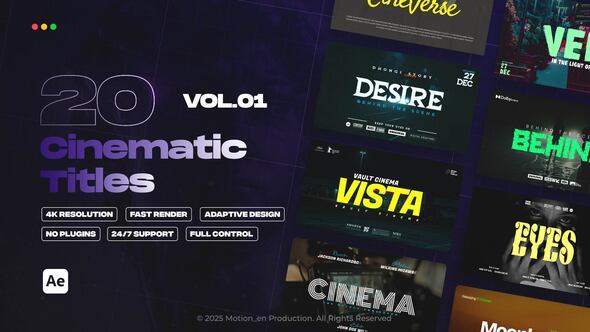 Cinematic Titles vol.01 | After Effects Titles template preview