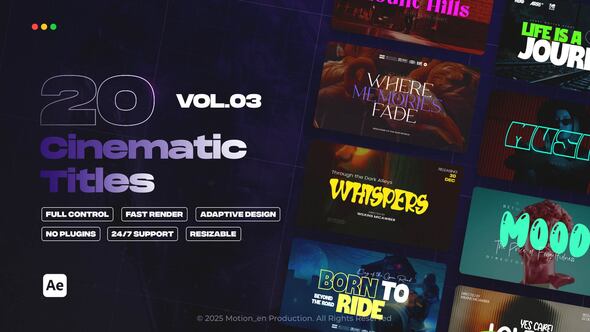 Cinematic Titles vol.03 | After Effects Titles template preview