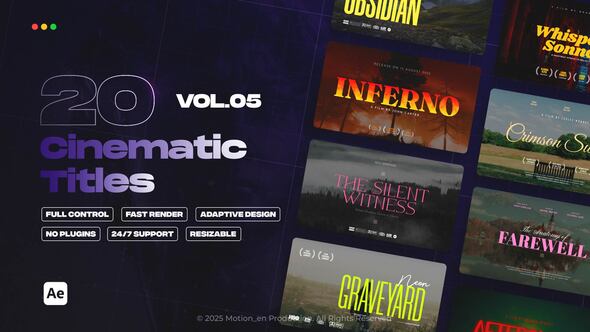 Cinematic Titles vol.05 | After Effects Titles template preview