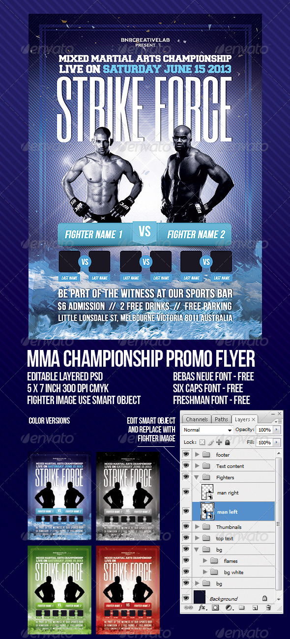 MMA Fight Event Promo Flyer - Sports Events