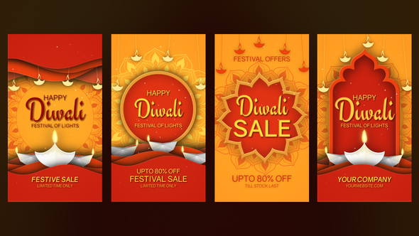 Happy Diwali Instagram Stories Openers template preview